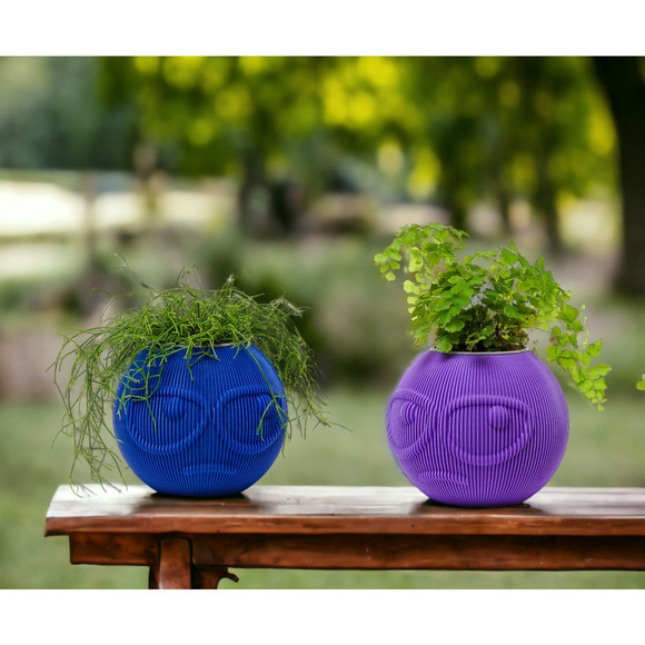 Funny Style Planter: Suspicious Dude Face, Emoji Inspired, Small Pot for Shelf - Picture 2 of 8
